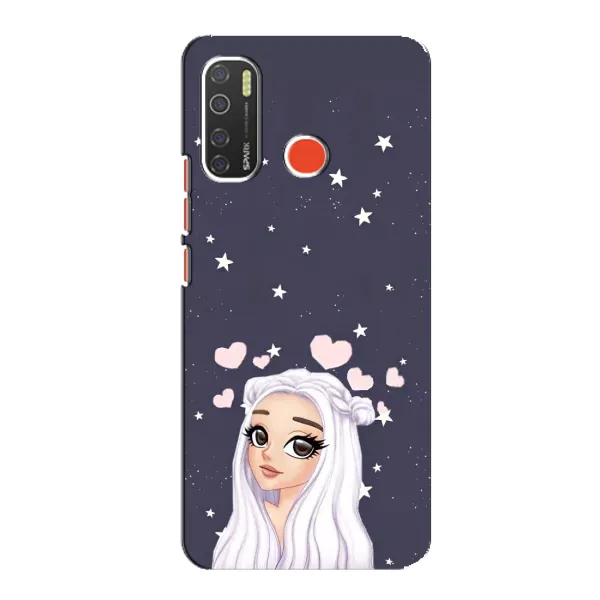 Чехол с рисунком «Девушка и сердечки» для TECNO Spark 5 Чехол с рисунком «Девушка и сердечки» для TECNO Spark 5