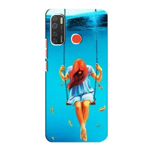 Чехол Стильные девушки на TECNO Spark 5 (Девушка на качели)