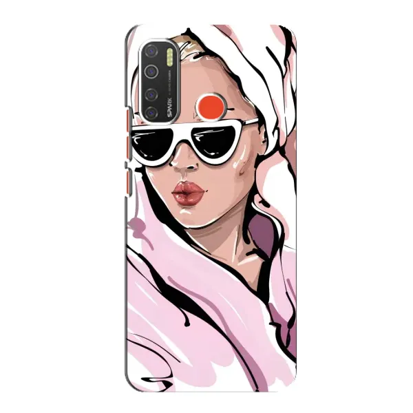 Чехол с рисунком «Девушка в халате» для TECNO Spark 5 Чехол с рисунком «Девушка в халате» для TECNO Spark 5