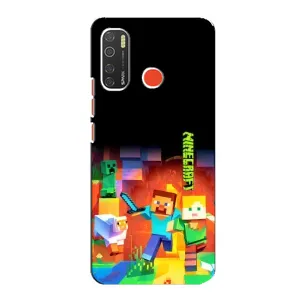 Чехлы для TECNO Spark 5 (Персонажи Майн Крафт) (Герой Майнкрафт)