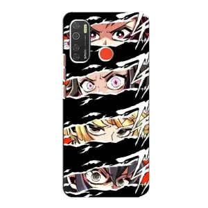 Силіконові чохлі з очіма Anime для Техно Спарк 5 (Очі на чорному)