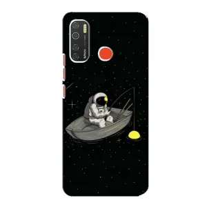 Силіконовый Чохол з принтом "Космонавти" на TECNO Spark 5 (Космонавт на рибалці)