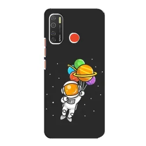 Силіконовый Чохол з принтом "Космонавти" на TECNO Spark 5 (Космонавт з кульками)