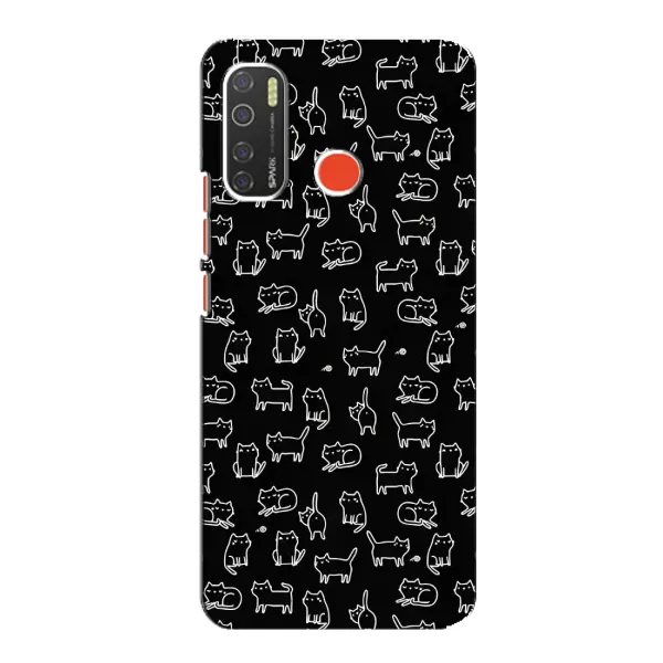 Чехол с рисунком «Котики на черном» для TECNO Spark 5 Чехол с рисунком «Котики на черном» для TECNO Spark 5