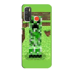 Чехлы для TECNO Spark 5 (Персонажи Майн Крафт) (Крипер 2)