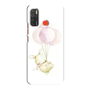 Силіконовий бампер з картинкою звірів для TECNO Spark 5 (Кролик та кульки)