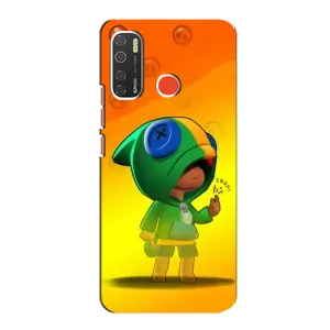 Чехол Бравл Старс для TECNO Spark 5 (LEON в кофте)
