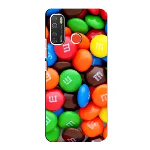 Чехол с изображением вкусной еды для TECNO Spark 5 (Разноцветные M&M'S)