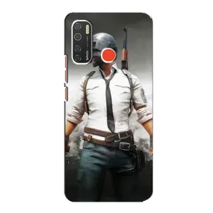 Силиконовый чехол с картинкой "Герой Pubg" на TECNO Spark 5 (Пабг)