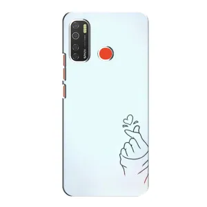 Чехлы (Знак сердечка) на TECNO Spark 5 (Сердце на голубом)