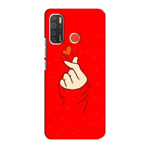 Чехлы (Знак сердечка) на TECNO Spark 5 (Сердце на красном)