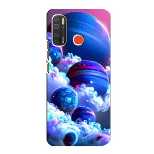 Чехлы КОСМОС для TECNO Spark 5 (Синие планеты)