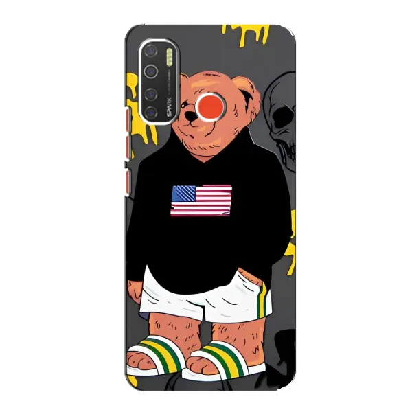 Чехол с рисунком «Teddy USA» для TECNO Spark 5 Чехол с рисунком «Teddy USA» для TECNO Spark 5