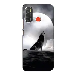 Чехол с Волком на TECNO Spark 5 (Волк и луна)