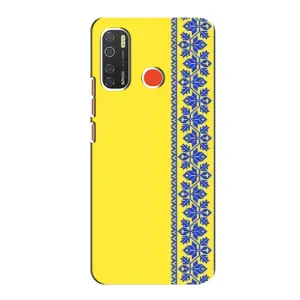 Силіконовый Чохол на TECNO Spark 5 (Вишиванка на жовтому фоні)