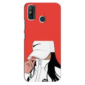 Силіконовый Чохол на TECNO Spark 6 GO (KE5) з картинкой Модных девушек (Дівчина Nike)