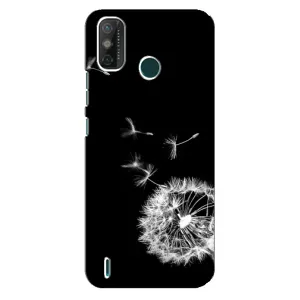 Силиконовый Чехол с одуванчиками на TECNO Spark 6 GO (KE5) (Одуванчик на чёрном)