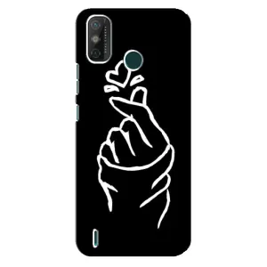 Чехлы (Знак сердечка) на TECNO Spark 6 GO (KE5) (Сердце на черном)