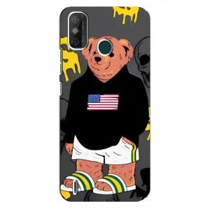 Чехлы Мишка Тедди для Техно Спарк 6 ГО (Teddy USA)