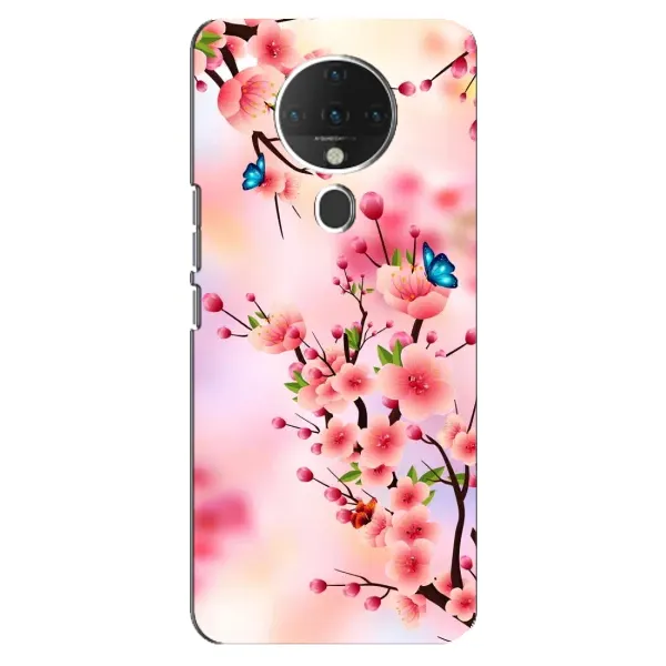 Чехол с рисунком «Бабочки на сакуре» для TECNO Spark 6
