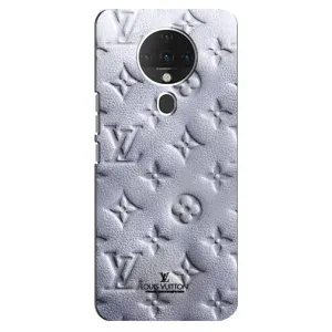 Текстурный Чехол Louis Vuitton для Техно Спарк 6 (Белый ЛВ)