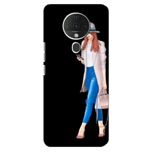 Чехол с картинкой Модные Девчонки TECNO Spark 6 (Девушка со смартфоном)