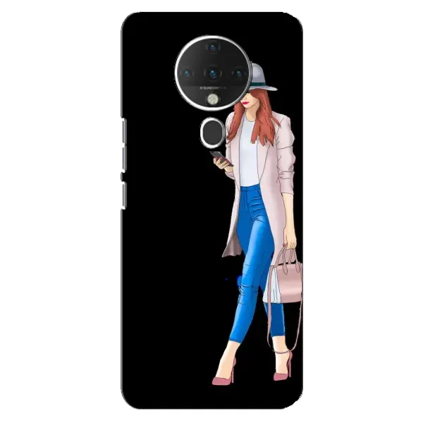 Чехол с рисунком «Девушка со смартфоном» для TECNO Spark 6 Чехол с рисунком «Девушка со смартфоном» для TECNO Spark 6