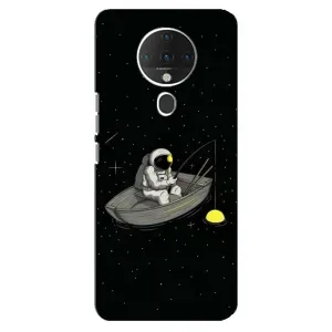 Силиконовый Чехол с принтом "Космонавты" на TECNO Spark 6 (Космонавт на рыбалке)