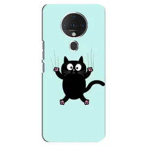 Силиконовый чехол с котиком для TECNO Spark 6 (Падающий кот)