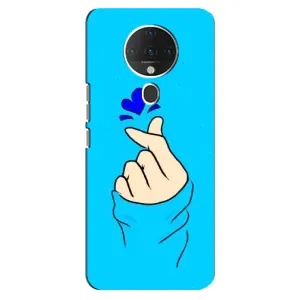 Чехлы (Знак сердечка) на TECNO Spark 6 (Сердце на синем)