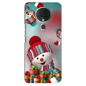 Чехлы на Новый Год TECNO Spark 6 (Снеговик в шапке)