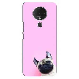 Бампер для TECNO Spark 6 с картинкой "Песики" (Собака на розовом)