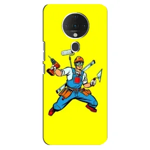 Силиконовый бампер (Работники) на TECNO Spark 6 (Строитель)