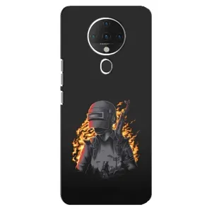 Силиконовый чехол с картинкой "Герой Pubg" на TECNO Spark 6 (В огне)