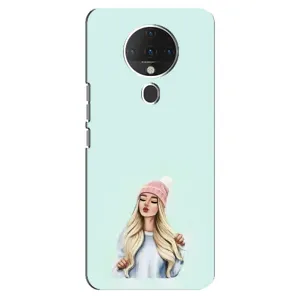 Силиконовый Чехол на TECNO Spark 6 с картинкой Стильных Девушек (В шапке)