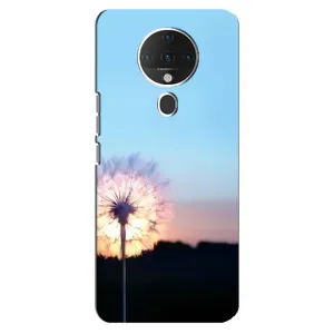 Силиконовый Чехол с одуванчиками на TECNO Spark 6 (Закат с одуванчиком)