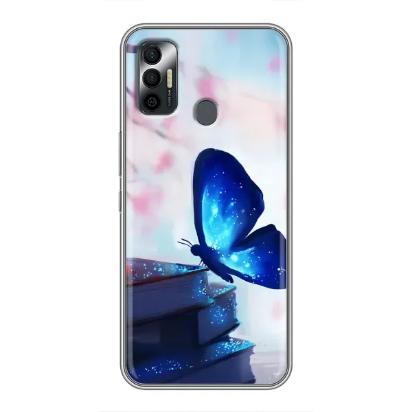 Чехол с рисунком «Бабочка синяя» для TECNO Spark 7 (KF6n) Чехол с рисунком «Бабочка синяя» для TECNO Spark 7 (KF6n)