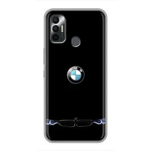 Силіконовий бампер з картинкою машини на TECNO Spark 7 (KF6n) (Чорний BMW)