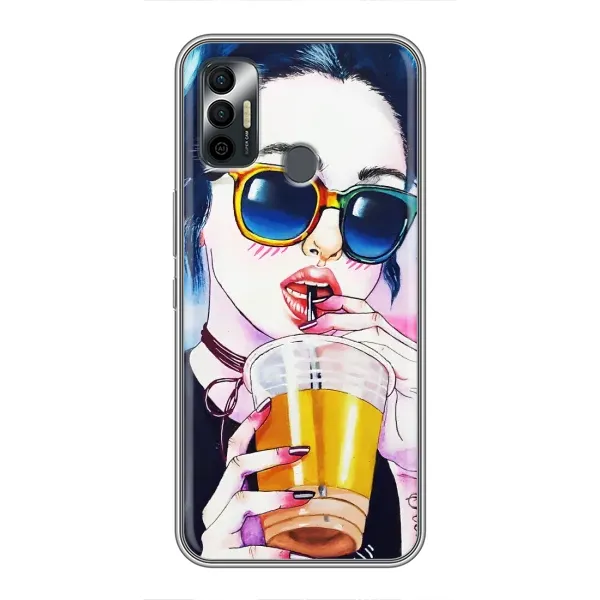 Чехол с рисунком «Девушка с коктейлем» для TECNO Spark 7 (KF6n) Чехол с рисунком «Девушка с коктейлем» для TECNO Spark 7 (KF6n)
