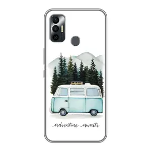 Силіконовий бампер з картинкою машини на TECNO Spark 7 (KF6n) (Будиночок на колесах)