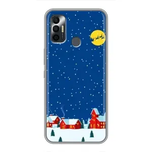 Силиконовый бампер на рождество для TECNO Spark 7 (KF6n) (Город в снегу)