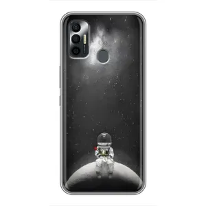 Силиконовый Чехол с принтом "Космонавты" на TECNO Spark 7 (KF6n) (Космонавт романтик)