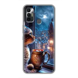 Чехлы на Новый Год TECNO Spark 7 (KF6n) (Кот новогодний)