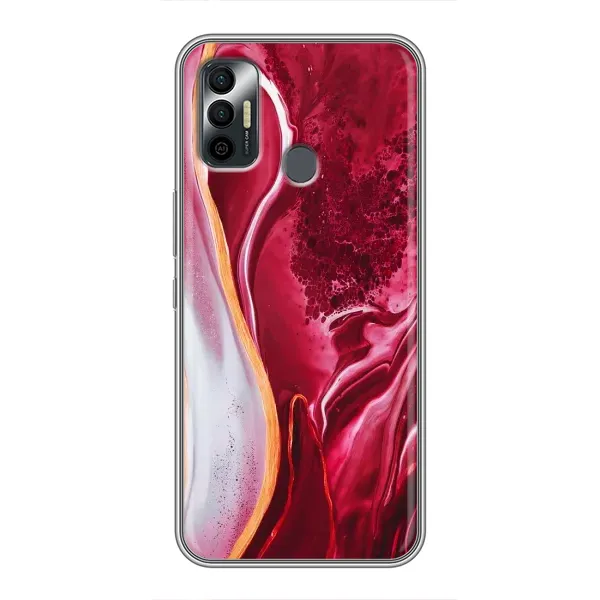 Чехол с рисунком «Красный мрамор» для TECNO Spark 7 (KF6n) Чехол с рисунком «Красный мрамор» для TECNO Spark 7 (KF6n)
