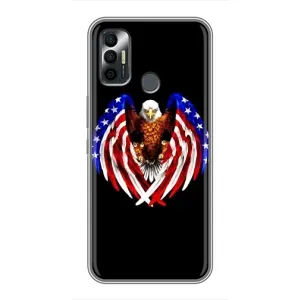 Чехол Флаг USA для TECNO Spark 7 (KF6n) (Крылья США)