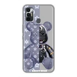 Силиконовый чехол для TECNO Spark 7 (KF6n) (Медведь Louis Vuitton)