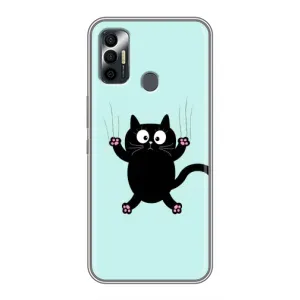 Силиконовый чехол с котиком для TECNO Spark 7 (KF6n)