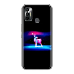 Силіконовий бампер з картинкою звірів для TECNO Spark 7 (KF6n) (Яскравий олень)