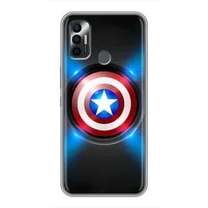 Чехол с Щитом Капитана Америки на TECNO Spark 7 (KF6n) (Яркий Щит Капитана)