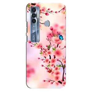 Чехол с принтом САКУРЫ на TECNO Spark 7 Pro (Бабочки на сакуре)